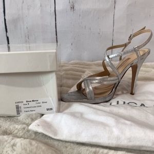 Luca Luca Italian Designer Heels Silver 39/8